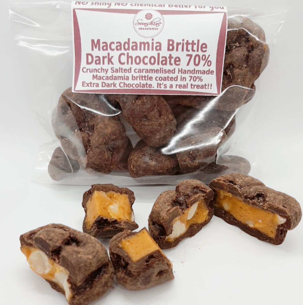 Macadamia Brittle Dark Chocolate 70 Sunshine Chocolatier